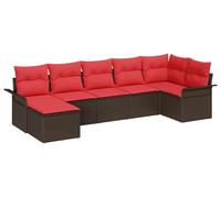 Ensemble de canapés de jardin vidaXL en rotin synthétique marron