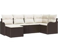 Ensemble de canapés de jardin vidaXL en rotin synthétique marron