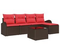 Ensemble de canapés de jardin vidaXL en rotin synthétique marron