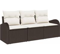 Ensemble de canapés de jardin vidaXL en rotin synthétique marron
