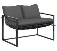 Ensemble de canapés de jardin vidaXL, noir et anthracite, en acier