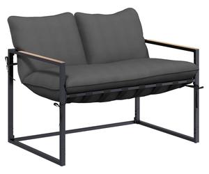 Ensemble de canapés de jardin vidaXL, noir et anthracite, en acier