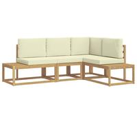 Ensemble de canapés d'extérieur 3 pièces vidaXL, blanc et crème, en polyester