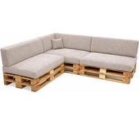 Ensemble de canapés d'extérieur - Coussins de couchage - Petit banc de jardin - Ensemble de salon en bois 8 pièces - 120 x 80 cm - Meubles en bois massif