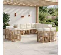 Ensemble de canapés d'extérieur vidaXL, 11 pièces, polyester noir et gris foncé