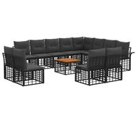 Ensemble de canapés d'extérieur vidaXL, 13 pièces, noir et gris foncé, polyester