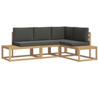 Ensemble de canapés d'extérieur vidaXL, 3 pièces, blanc et anthracite, polyester