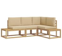 Ensemble de canapés d'extérieur vidaXL, 3 pièces, blanc et beige, en polyester