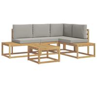 Ensemble de canapés d'extérieur vidaXL, 4 pièces, polyester blanc et gris clair