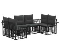 vidaXL Ensemble de canapés d'extérieur 6 pièces polyester noir et gris foncé