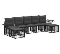 Ensemble de canapés d'extérieur vidaXL, 7 pièces, noir et gris foncé, polyester