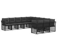 Ensemble de canapés d'extérieur vidaXL, 8 pièces, polyester noir et gris foncé