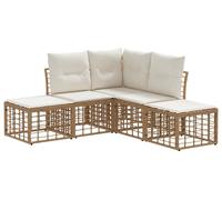 Ensemble de canapés d'extérieur vidaXL avec coussins, 4 pièces, polyester naturel