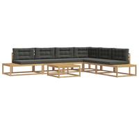Ensemble de canapés d'extérieur vidaXL avec coussins, blanc, 79 x 79 x 37 cm, polyester