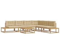 Ensemble de canapés d'extérieur vidaXL avec coussins, blanc, 79 x 79 x 37 cm, polyester