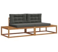 Ensemble de canapés d'extérieur vidaXL avec coussins, couleur naturelle et anthracite