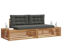Ensemble de canapés d'extérieur vidaXL, couleur naturelle et anthracite, 203,5 x 83 x 73 cm