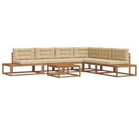 Ensemble de canapés d'extérieur vidaXL, couleur naturelle et beige