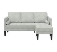 vidaXL Ensemble de Canapés avec Coussin Gris Clair Polyester, Canapé en Velours Moderne pour Salon, rectangulaire, réglable, Design modulaire, sièges Pratiques pour intérieur