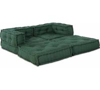 Ensemble de canapés modulaires vidaXL, 2 pièces, vert, 140 x 70 x 56 cm, tissu