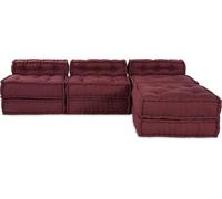 Ensemble de canapés modulaires vidaXL, 4 pièces, tissu marron
