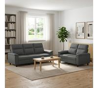 vidaXL Ensemble de canapés 2 pcs Tissu Moderne Assise douce Jaune clair