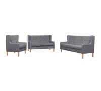 vidaXL Ensemble de canapés 3 pcs Tissu Gris Gris G