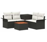 Ensemble de canapés vidaXL, 6 pièces, pour 4 personnes, noir et crème