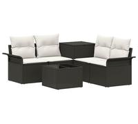 Ensemble de canapés vidaXL, 6 pièces, pour 4 personnes, noir et crème