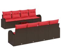 Ensemble de canapés vidaXL, 9 pièces, polyester marron et rouge