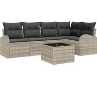 Ensemble de canapés vidaXL avec coussins (6 pièces), polyester gris clair