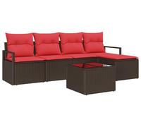 Ensemble de canapés vidaXL avec coussins, en rotin synthétique marron