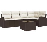 Ensemble de canapés vidaXL avec coussins, polyester marron