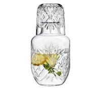 Ensemble de carafe à eau : carafe en verre, bouteille à boire près du lit, utilisation sur table de chevet, design de distributeur de rince-bouche, accessoire de salle de bain pour chambre
