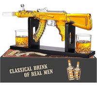 Ensemble de carafe à whisky avec 2 verres, design AK47, idéal comme cadeau pour hommes, parfait pour Noël