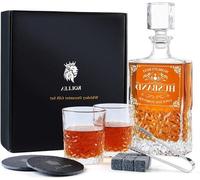 Ensemble de carafe à whisky Famanu avec verres et pierres à whisky - 800 ml