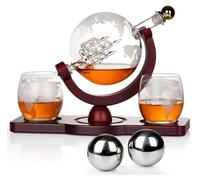 Ensemble de carafe à whisky "Globus" de 850 ml, comprenant 2 verres et 2 pierres à whisky