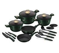 Cuisson Berlinger Haus ensemble de casseroles et accessoires 17 El. Emerald BH7043