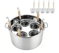 Ensemble de casseroles à pâtes commerciales en acier inoxydable à 4 trous, casserole à nouilles avec séparateur et passoire, pour la cuisine à domicile et la cuisine au restaurant 5 Holes