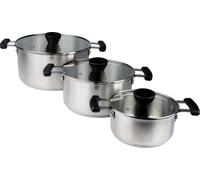 Ensemble de casseroles empilables Pinti Matrioska, peu encombrantes, avec couvercles en verre – 6 pièces en acier – Compatibles avec l'induction