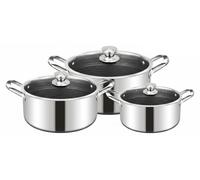 Ensemble de casseroles en acier inoxydable de haute qualité, comprenant 6 pièces : 20 cm, 24 cm et 28 cm