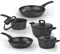 Ensemble de casseroles et poêles 8 pièces, en aluminium coulé, édition Midnight, compatible induction, revêtement Ilag-Ultimate