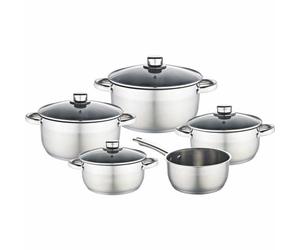 Ensemble de casseroles et poêles Baumalu, acier inoxydable, 9 pièces