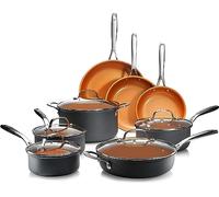 Ensemble de casseroles et poêles Gotham Steel Pro, 13 pièces, ustensiles de cuisine anodisés durs avec batterie de cuisine antiadhésive en céramique