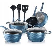 Ensemble De Casseroles, Poêles Et Ustensiles De Cuisine Pour Cuisinière À Induction (11 Pièces)