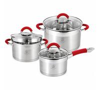 Ensemble de casseroles Stieltopf, 6 pièces – Casseroles en acier inoxydable avec bec verseur – Idéales pour les produits laitiers et les sauces – Adaptées aux plaques à induction et aux gaz – Sans PFA