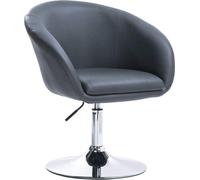 Ensemble de chaises de bar Deluxe avec dossier - Réglables en hauteur - Simili cuir - Gris - Lot de 1