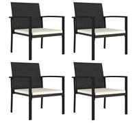 vidaXL Chaises de jardin 4 pcs. Poly rotin noir