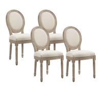 Ensemble de chaises de salle à manger - HOMCOM - Bois de caoutchouc - 49x56x96cm - Beige