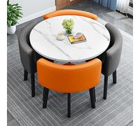 Ensemble de chaises de salle à manger rondes, 5 pièces 4 places pour bureau, réception, club, café, balcon, salon (couleur :